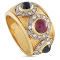 LB Exclusive 14K Yellow Gold 0.32ct Diamond, Ruby, and Sapphire Ring MF01-070826