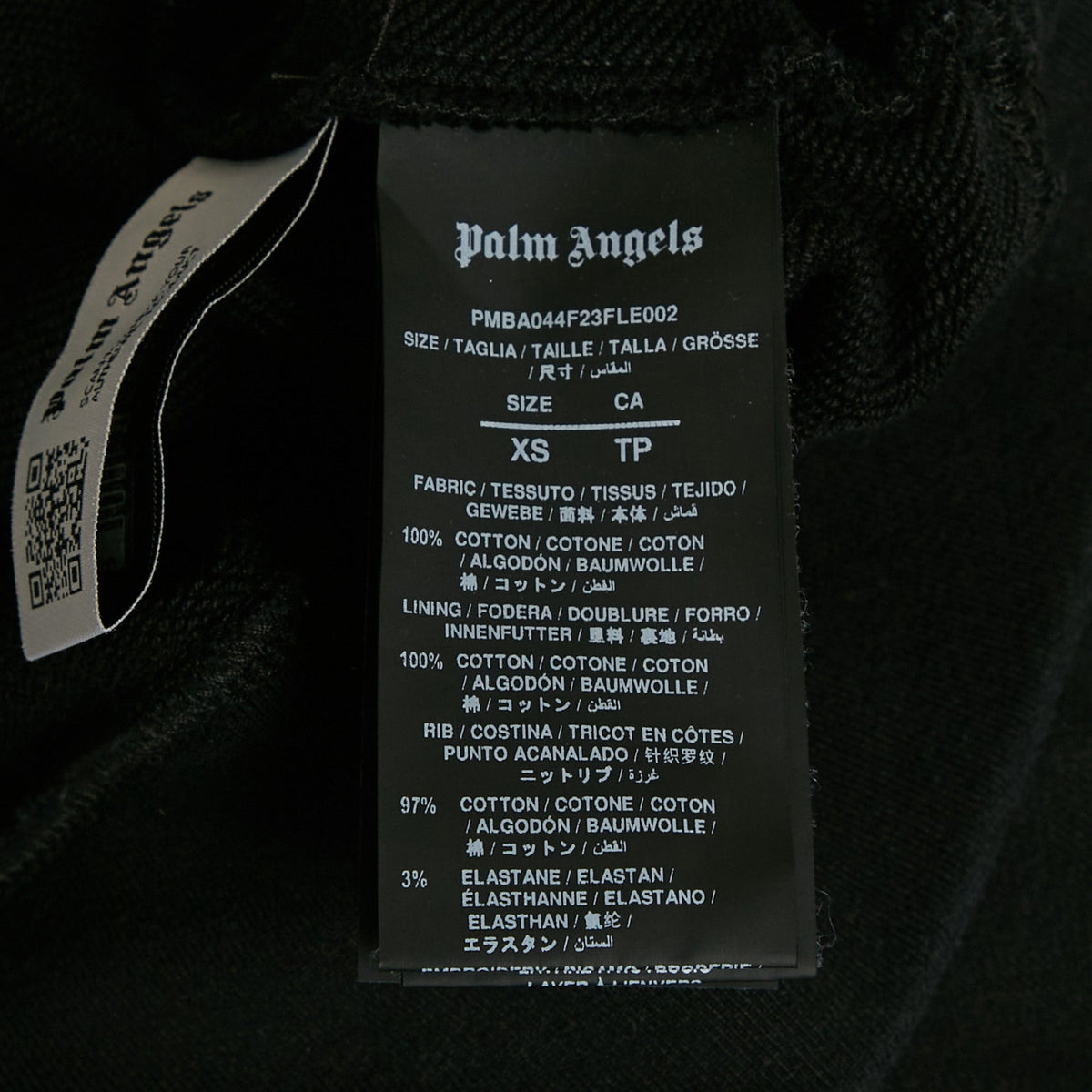 Palm Angels Black Logo Embroidered Cotton Half Zip Sweatshirt