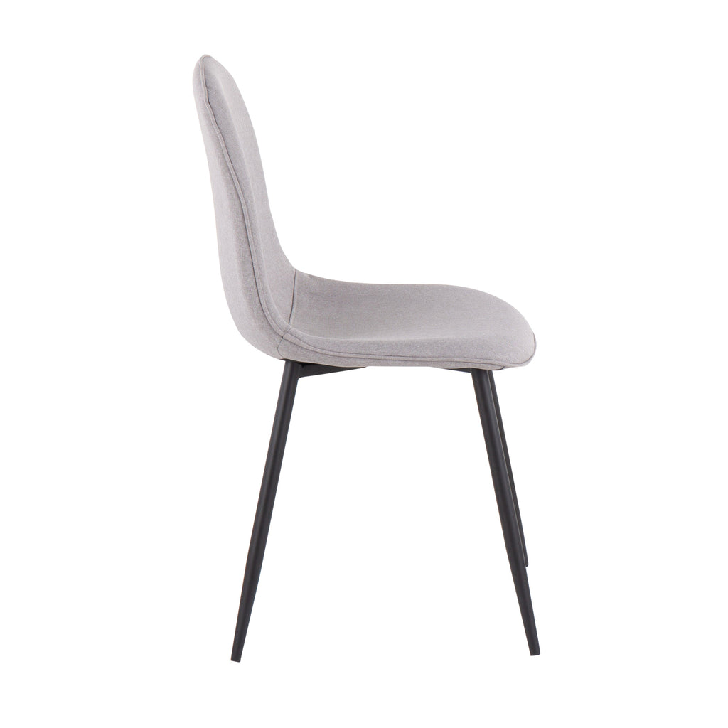 Contemporary Steel-Framed Dining Chairs with Tailored Upholstery - Set of 2