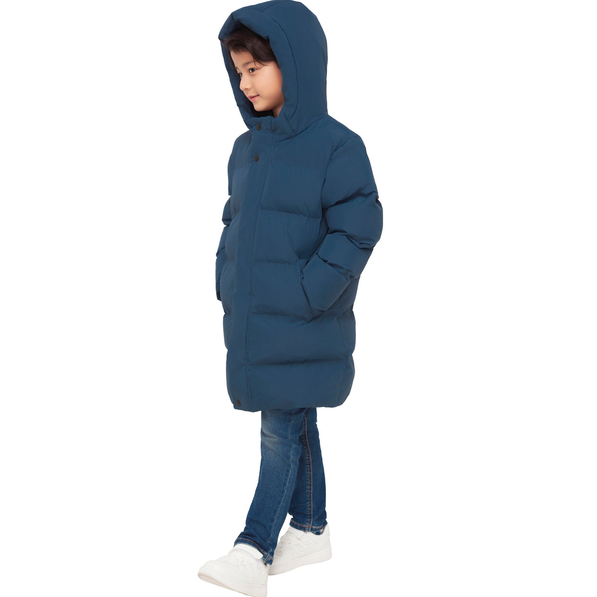 Rokka&Rolla Boys' Thigh Length Puffer Coat Seamless Borg Lined Jacket