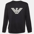Emporio Armani Black Logo Detail Modal & Cotton Knit Sweatshirt