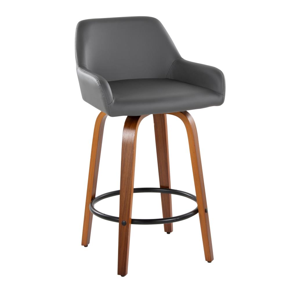 Sleek Upholstered Swivel Stools