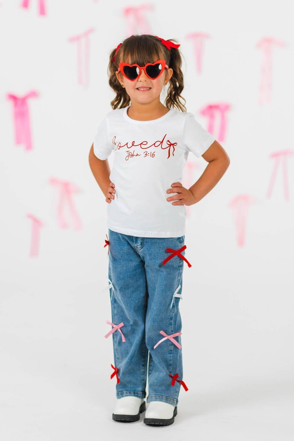 "Loved, John 3:16" Denim Pant Set