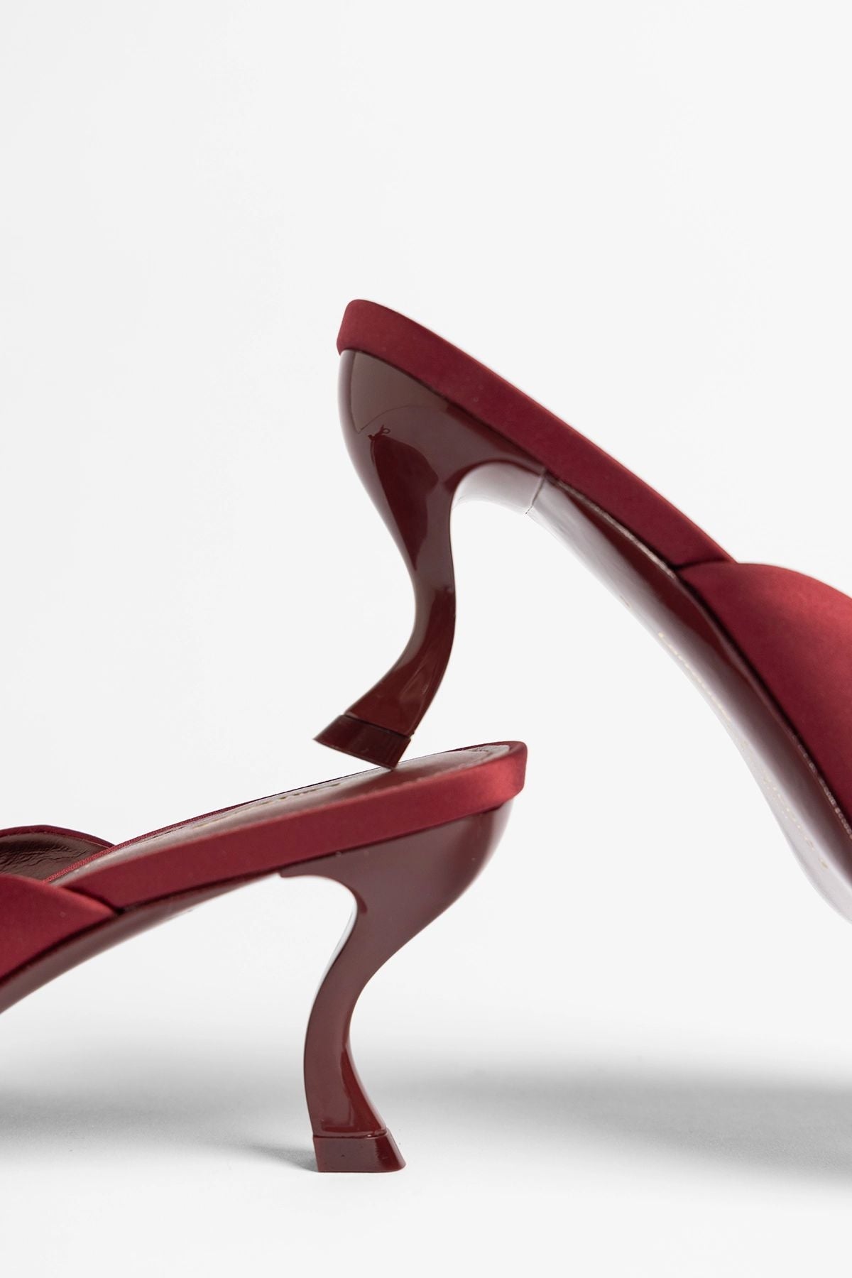 Larroudé by Nicolò B.: Maria Mule Burgundy Satin