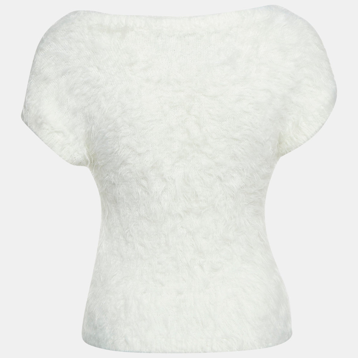 Dsquared2 White Textured Knit Crewneck Top
