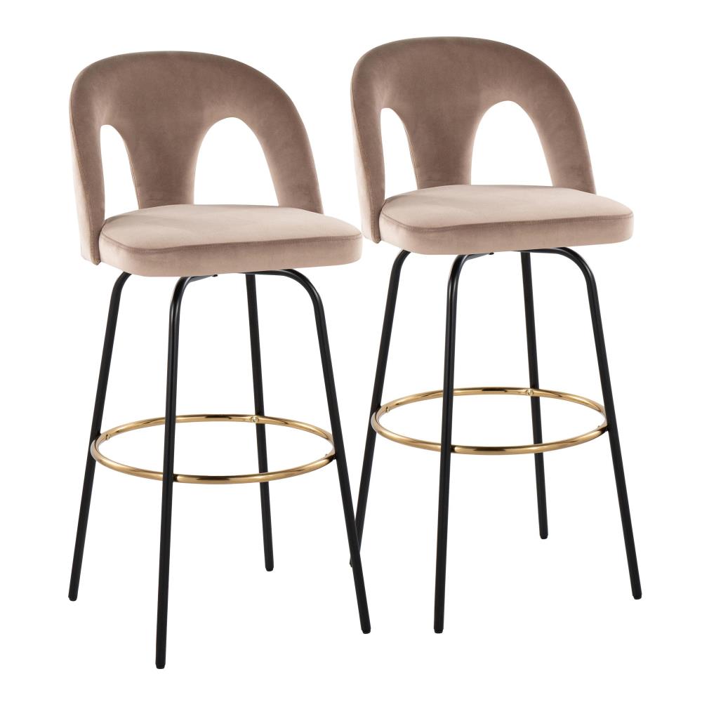 Modern Upholstered Bar Chairs with Rotating Seats