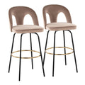 Modern Upholstered Bar Chairs with Rotating Seats