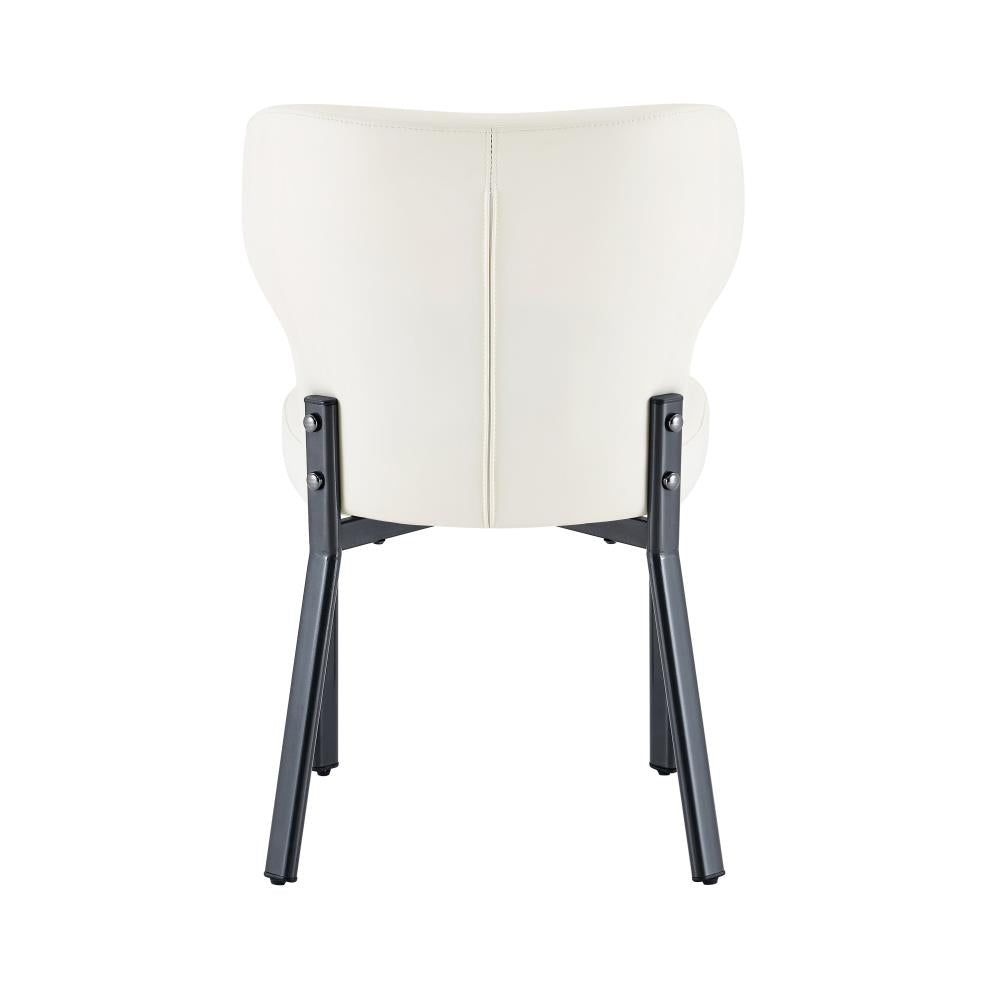 Elegant Dining Chairs with Padded PU Leather Seats and Stylish Metal Leg Construction