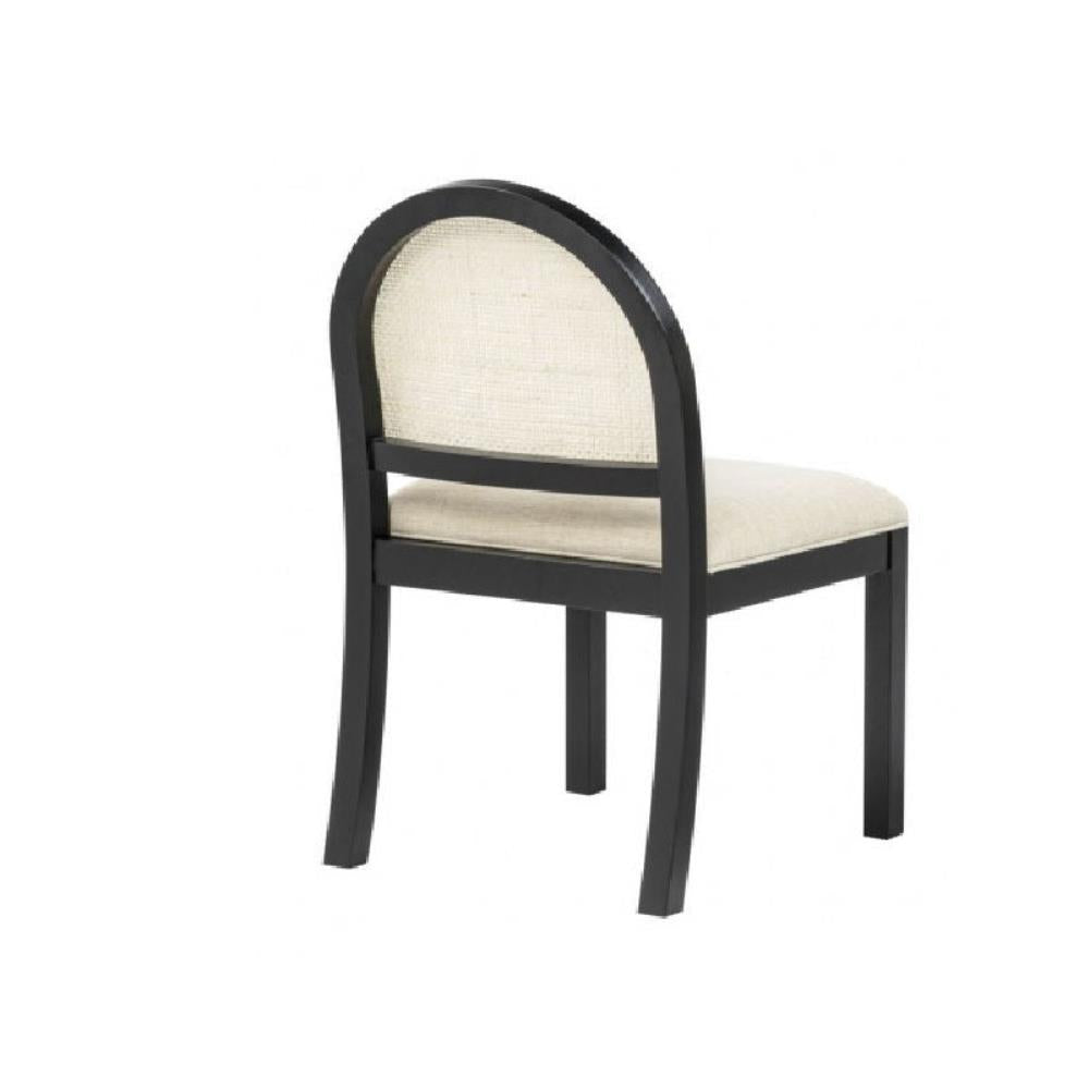 Modern Dining Chairs with Padded Seats and Rattan Accents