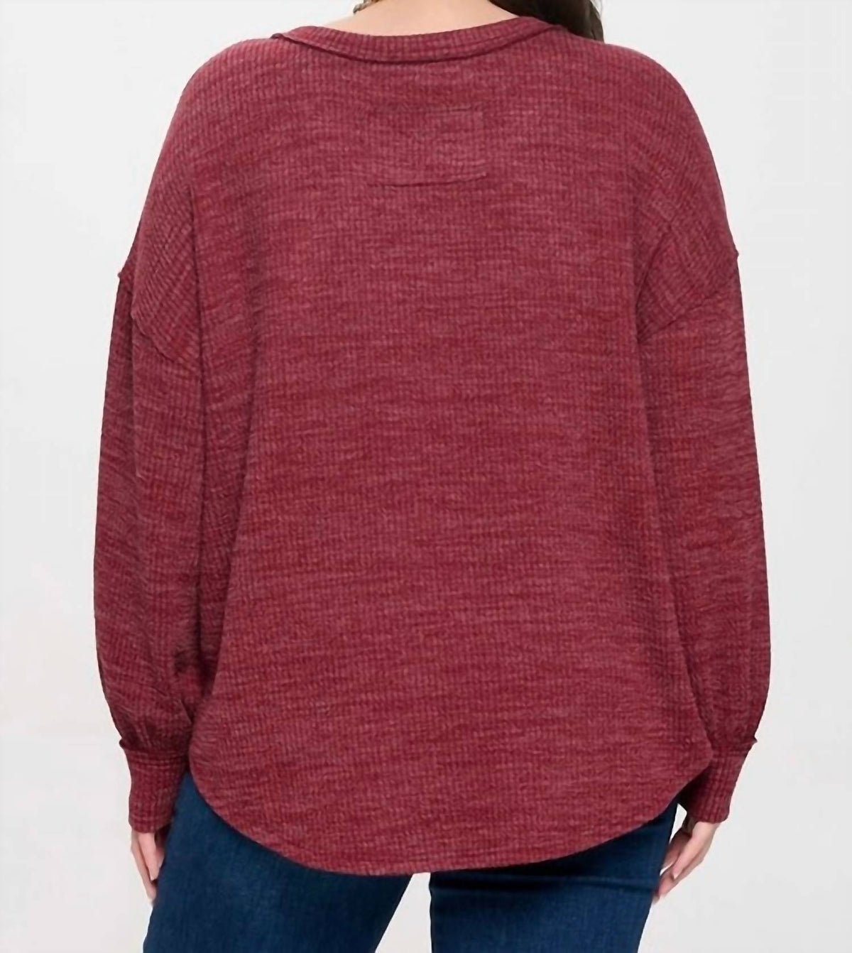 Wendy Long Sleeve Top In Wine