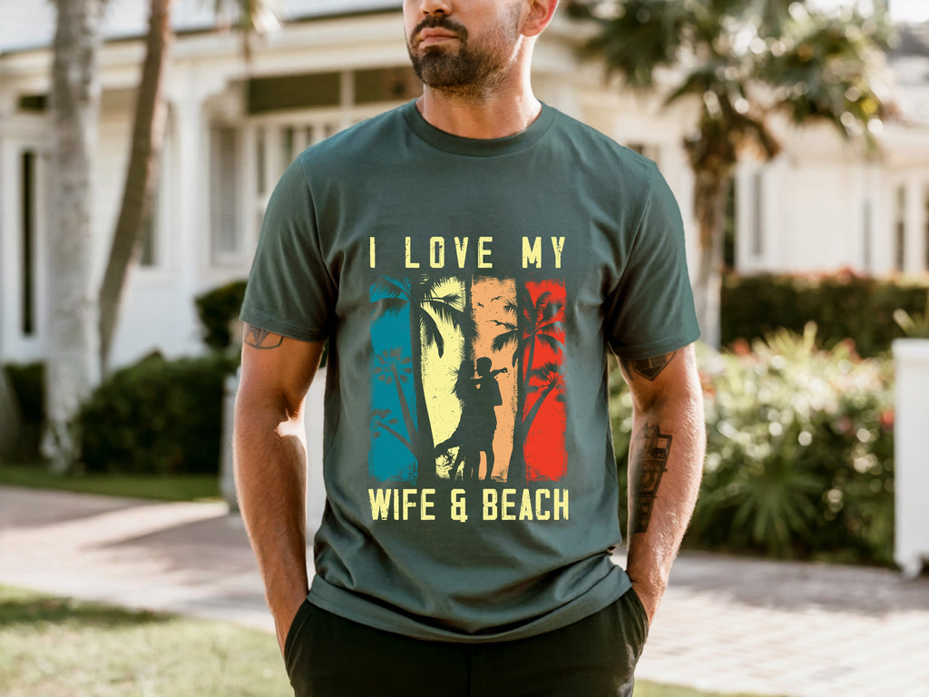 Couple On Vacation Unisex Creative Print T-shirt