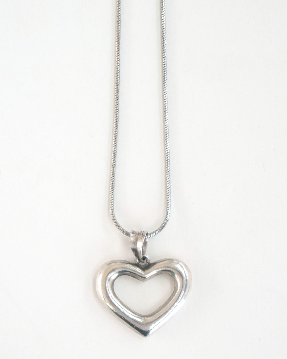 Silver Chain Necklace w/ Heart Charm