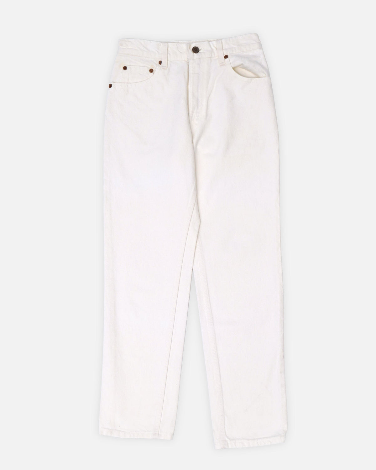 505 Tapered Fit White Denim Pants / size: 27