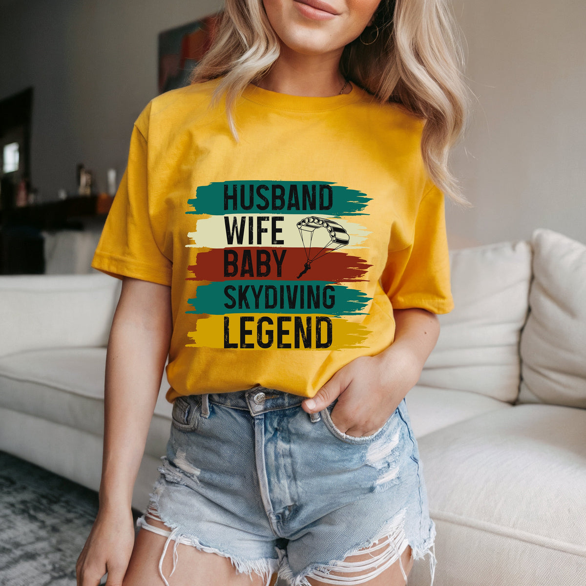 Couple On Vacation Women's Cotton Cartoon Short Sleeves