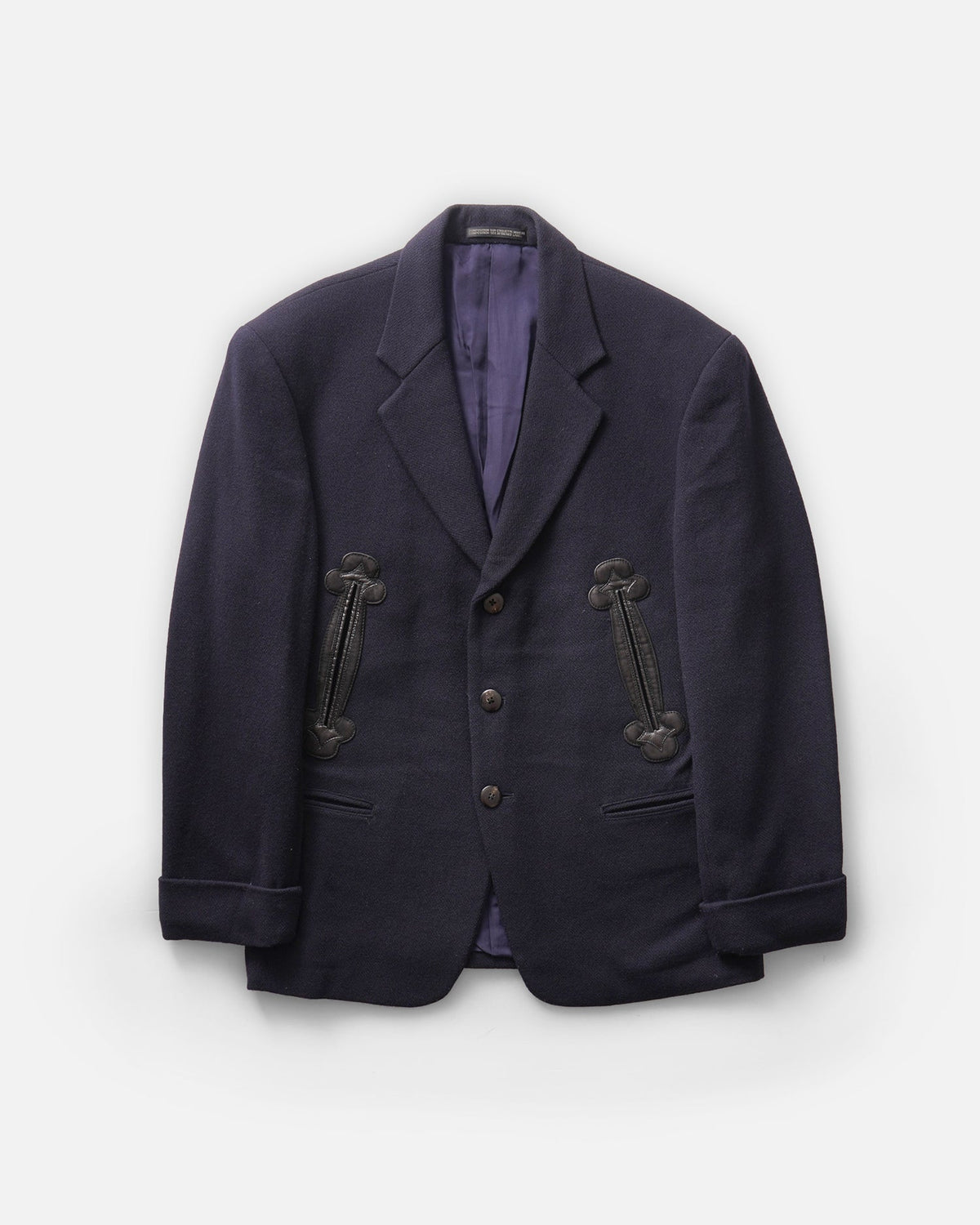 Leather Piping Pocket Tailored Jacket