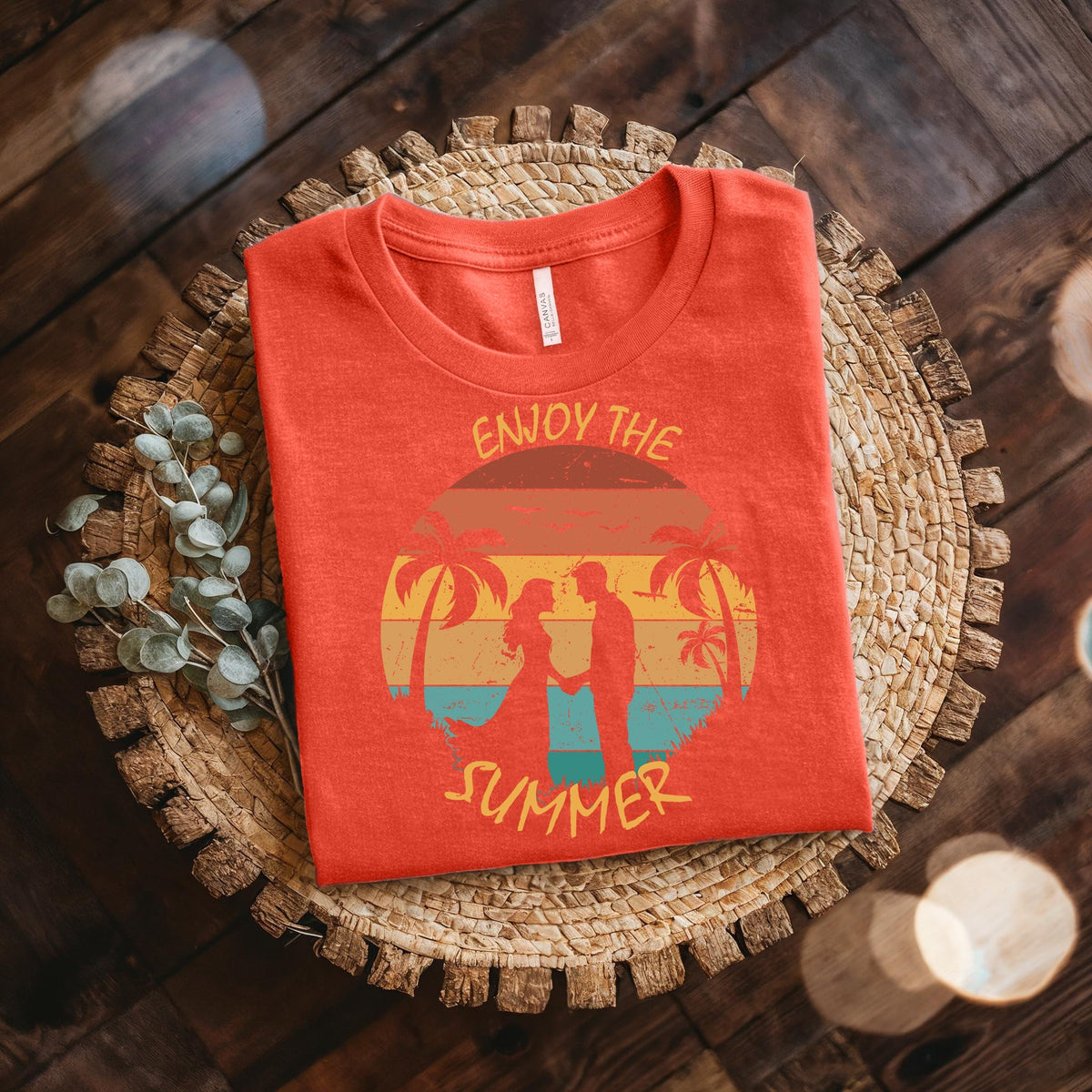 Couple On Vacation Unisex Cotton Comfortable Breathable Short Sleeve