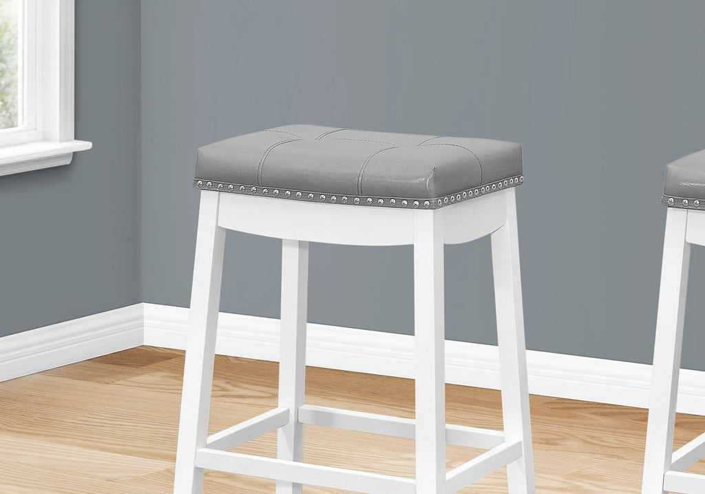 Contemporary Bar Stools with Padded Saddle Seats - Set of 2