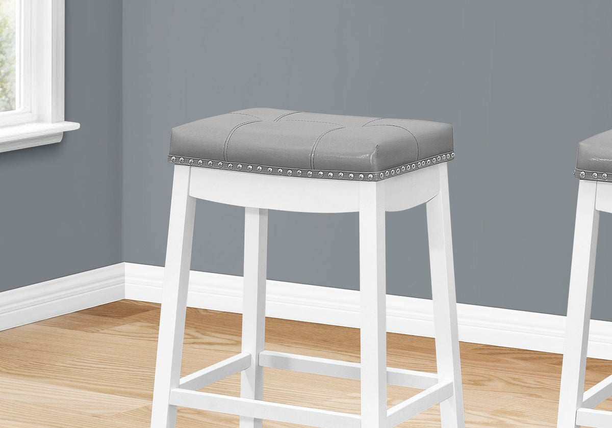 Contemporary Bar Stools with Padded Saddle Seats - Set of 2