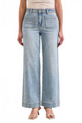 Studded Nori Wide Leg Jeans In Blue