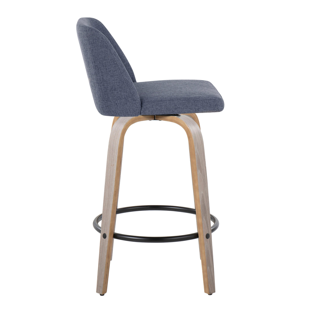 Swivel Counter Stools with Circular Footrests - Set of 2