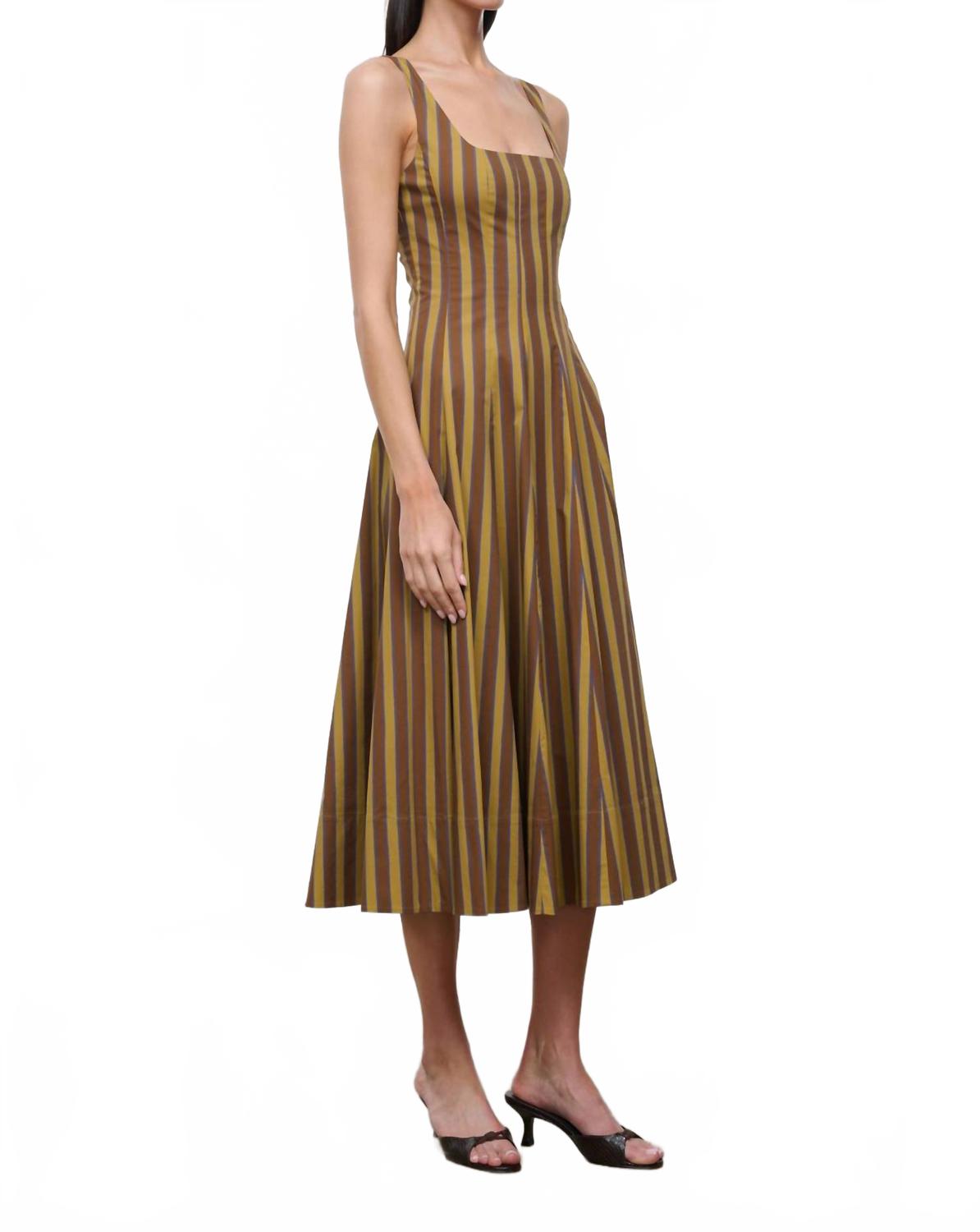 Wells Dress In Cigar Stripe