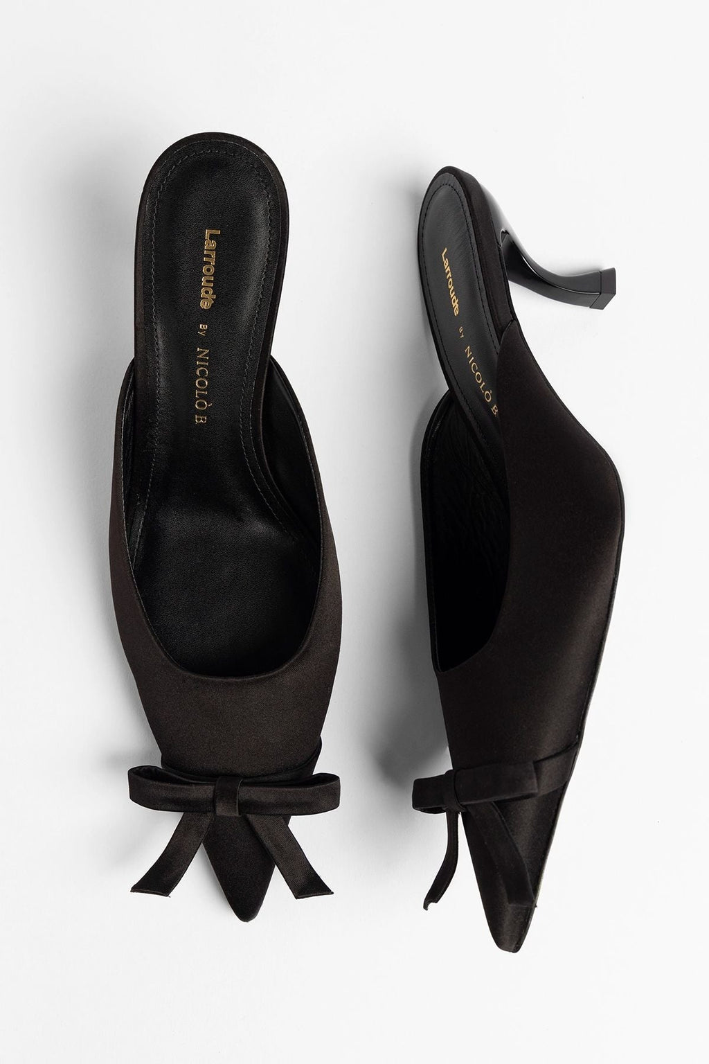 Larroudé by Nicolò B.: Maria Mule Black Satin