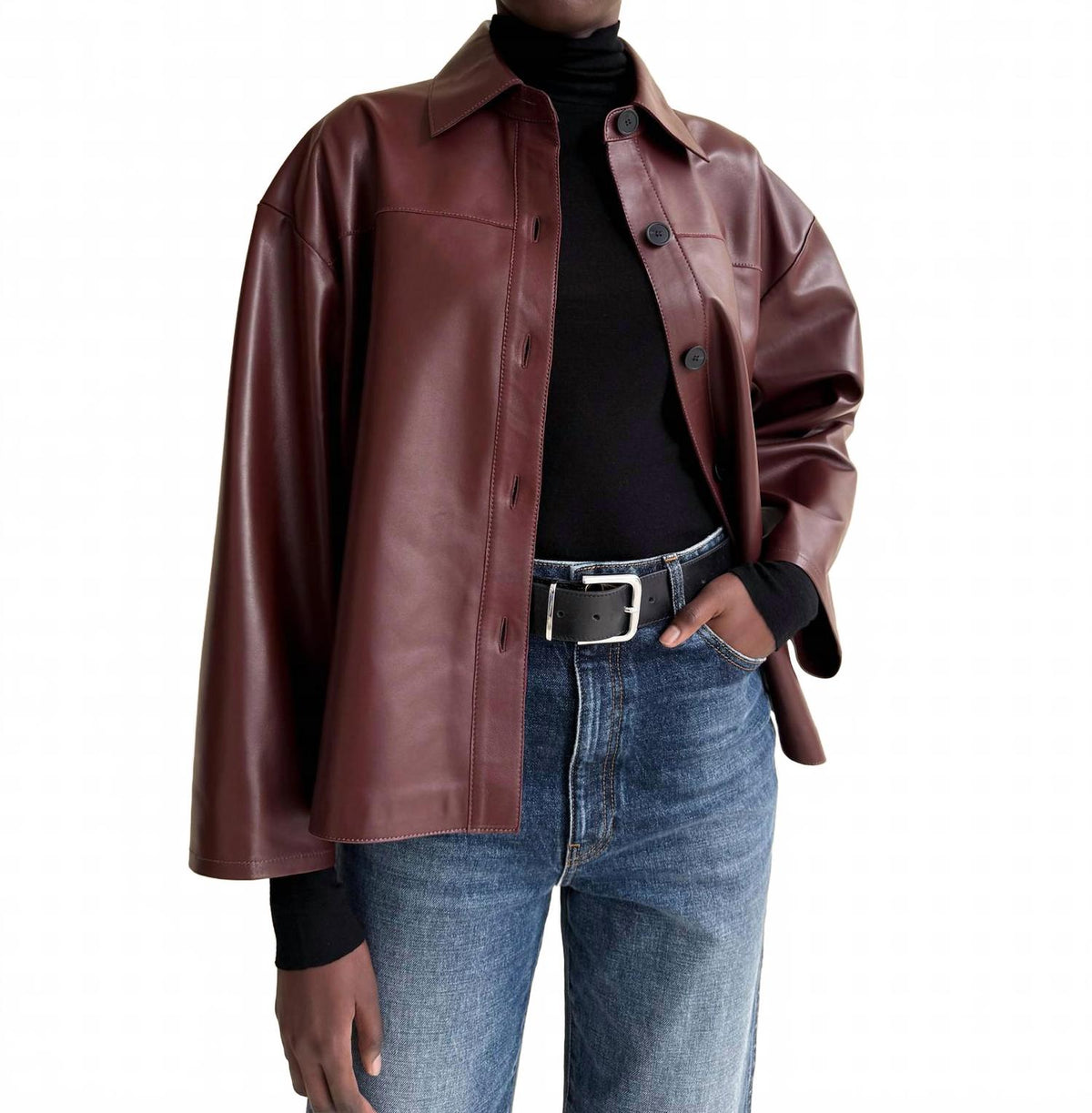 Fenna Lamb Butter Jacket In Mahogany