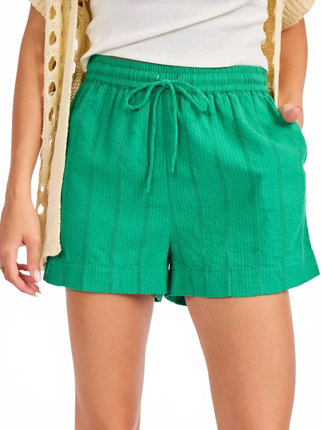 Radiate Elastic Waist Shorts In Kelly Green