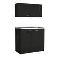 Two-Piece Cabinet Set with Enclosed Storage