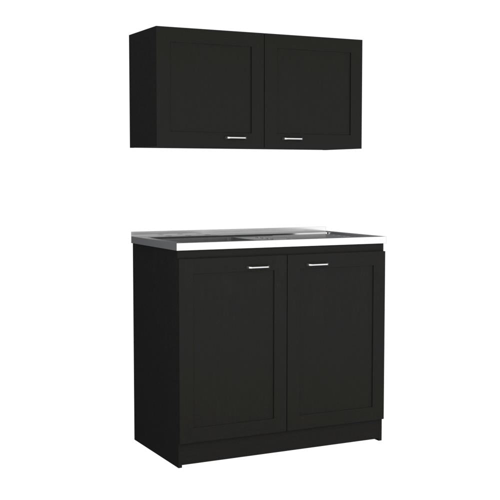 Two-Piece Cabinet Set with Enclosed Storage