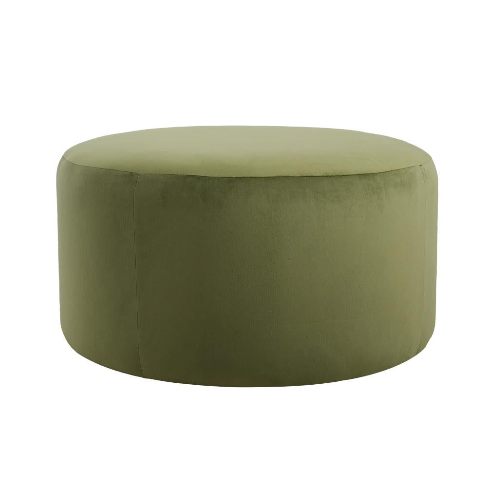 Modern Round Velvet Ottoman for Seating and Footrest