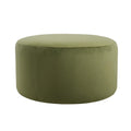 Modern Round Velvet Ottoman for Seating and Footrest