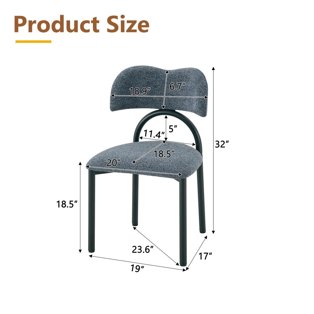Contemporary Home Dining Chairs with Breathable Fabric Upholstery and Supportive Legs