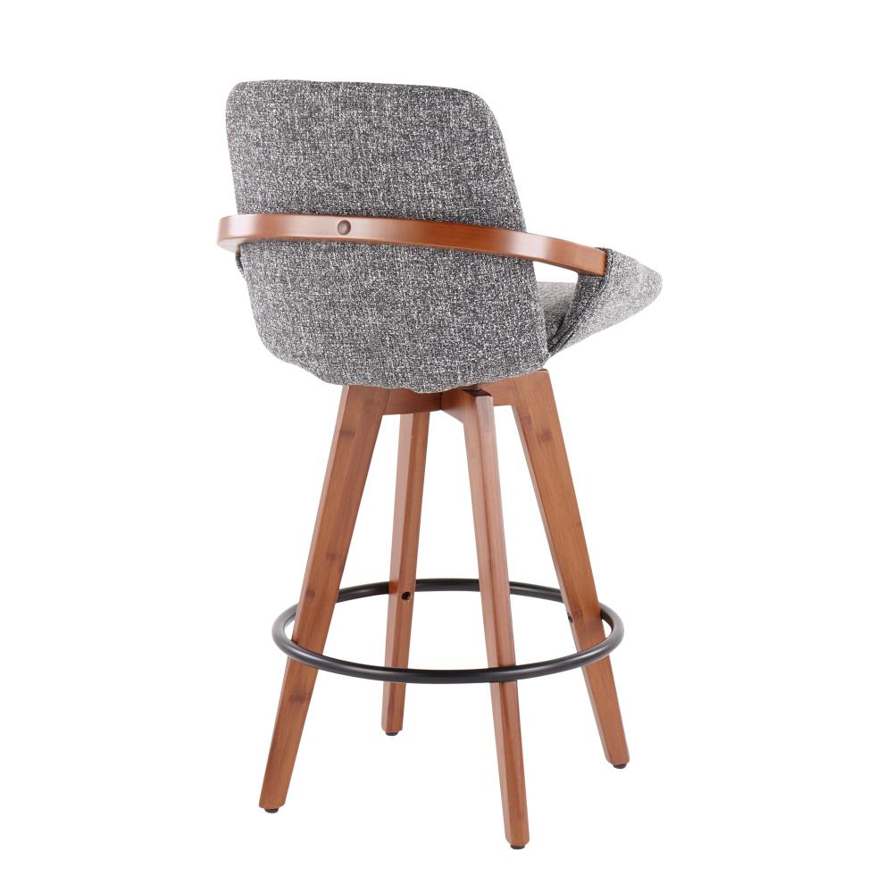 Mid-Century Upholstered Bar Stool