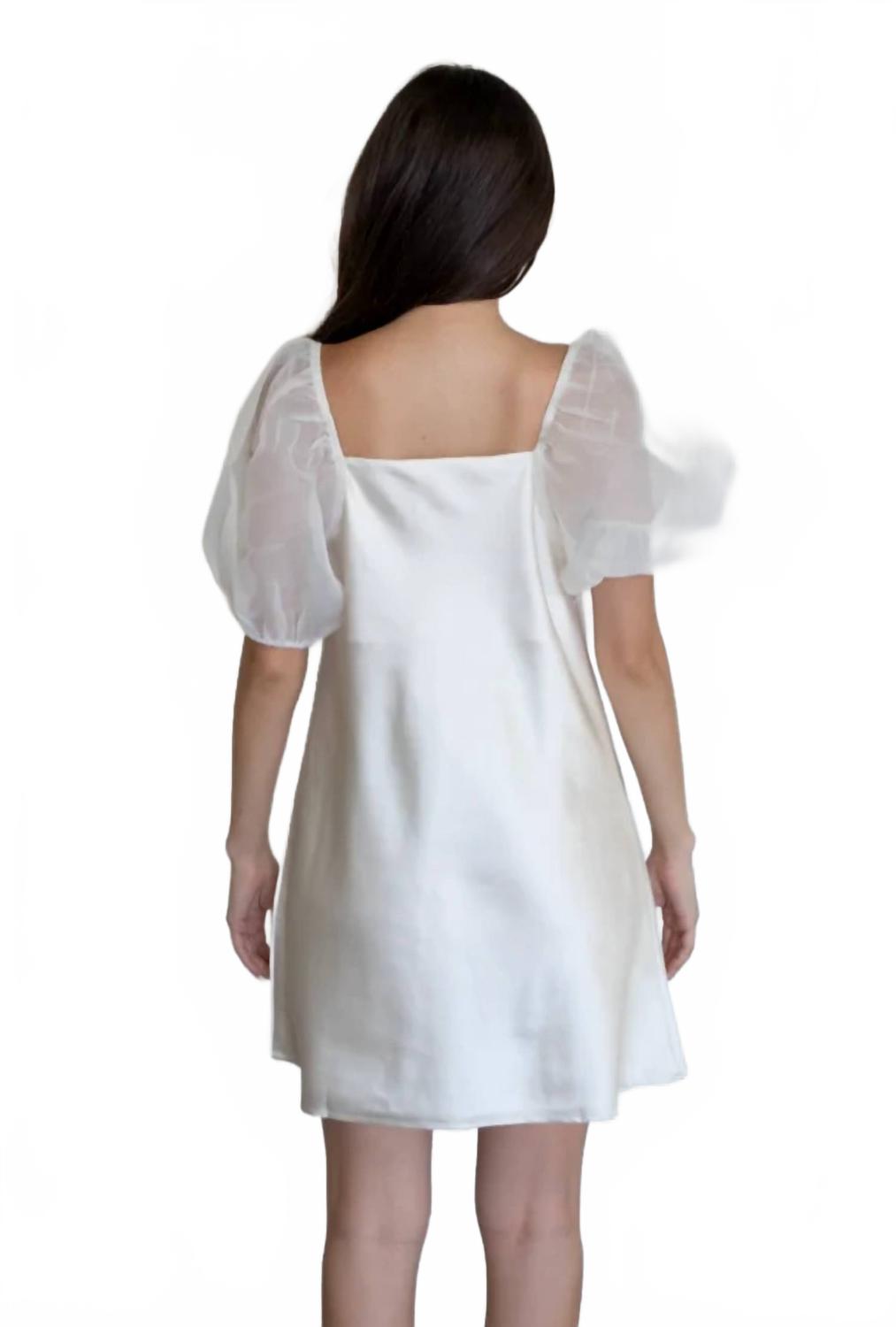 Olivia Satin Mini Dress In Cream