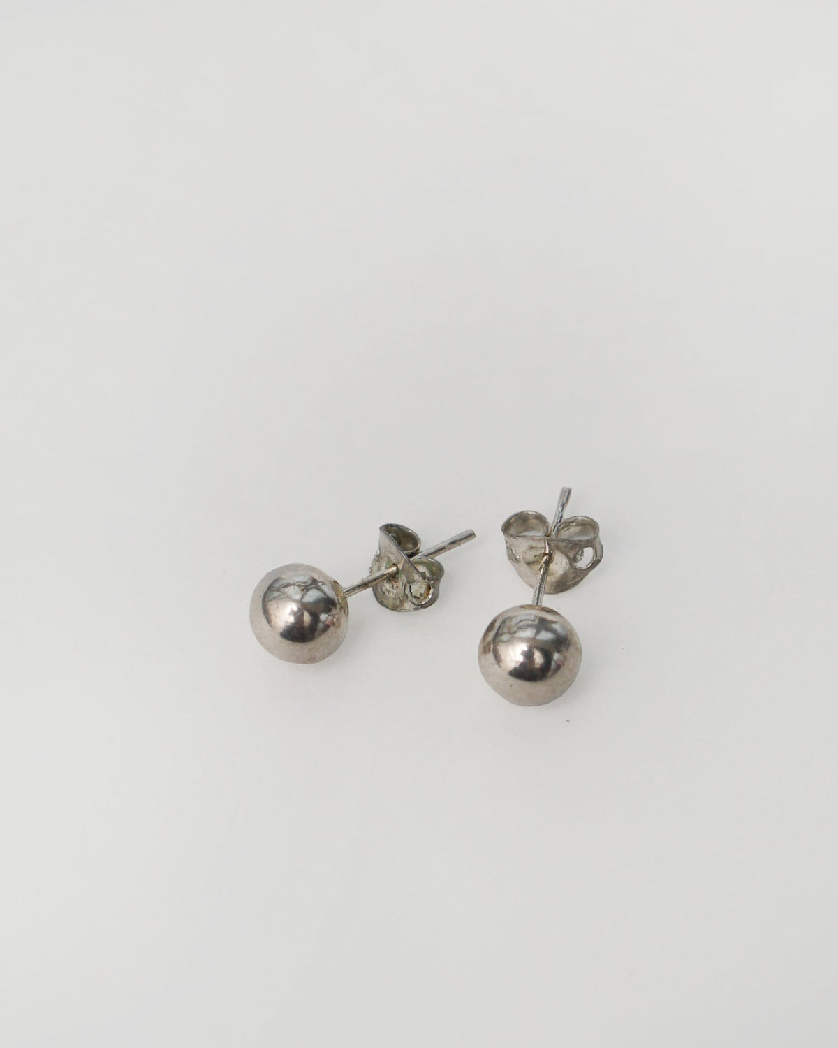 Silver Ball Stud Earrings
