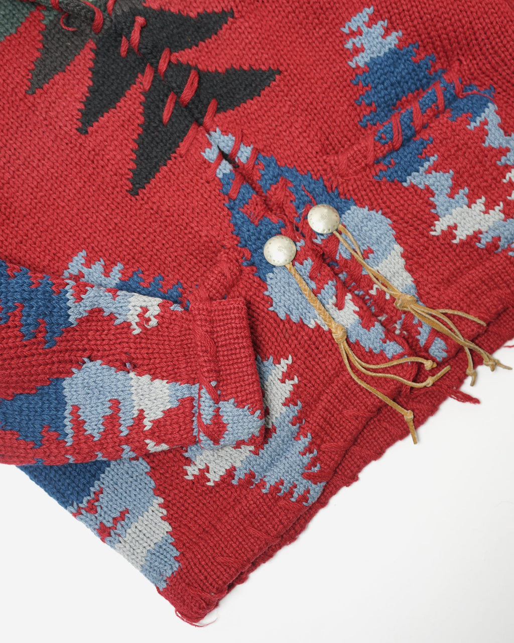 Native Patterned Hand Knit Wool Shawl Cardigan