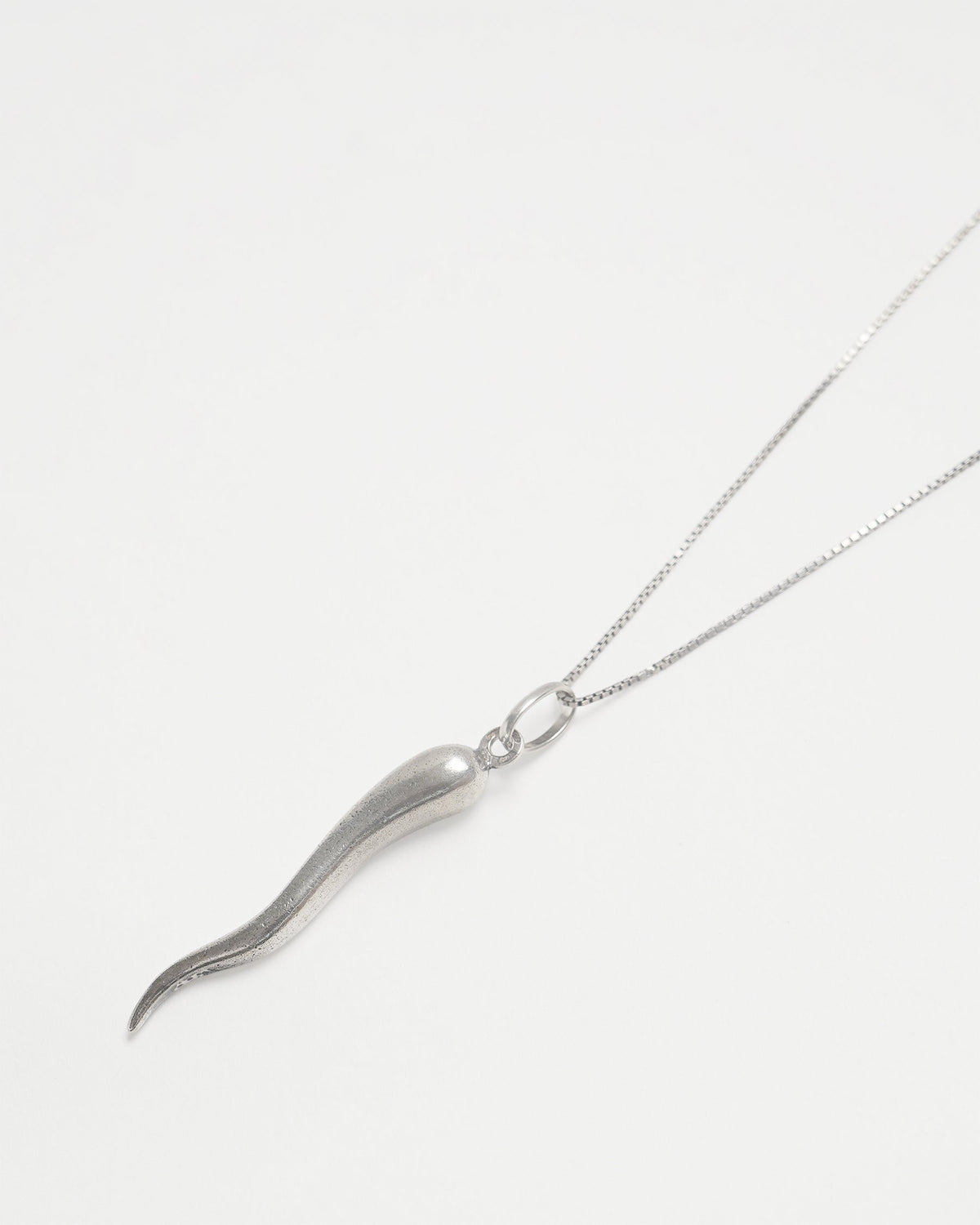Silver Chain Necklace w/ Horn Charm