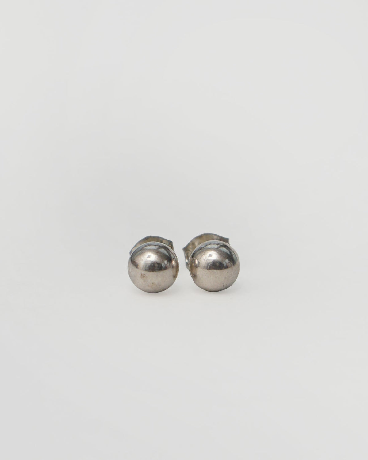 Silver Ball Stud Earrings