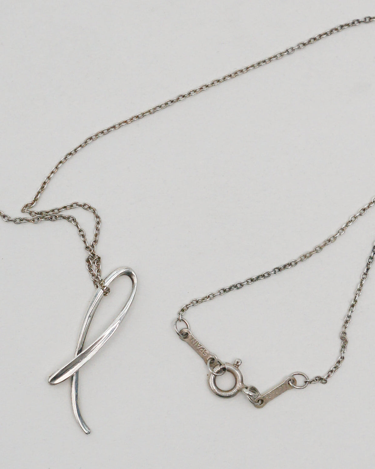 Silver "L" Pendant Necklace