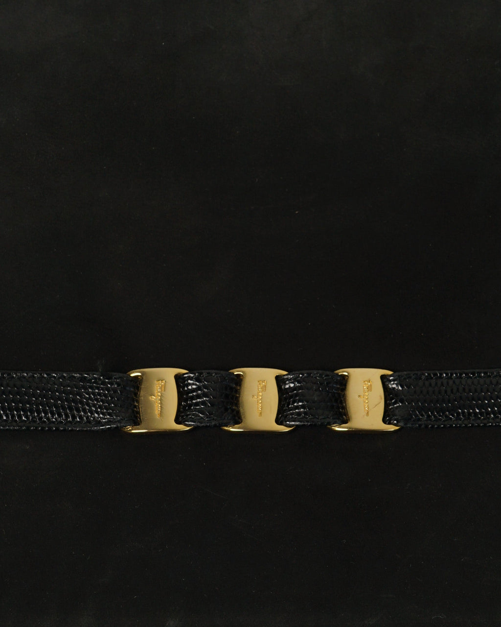 Nubuck Shoulder Bag w/ Lizard Strap