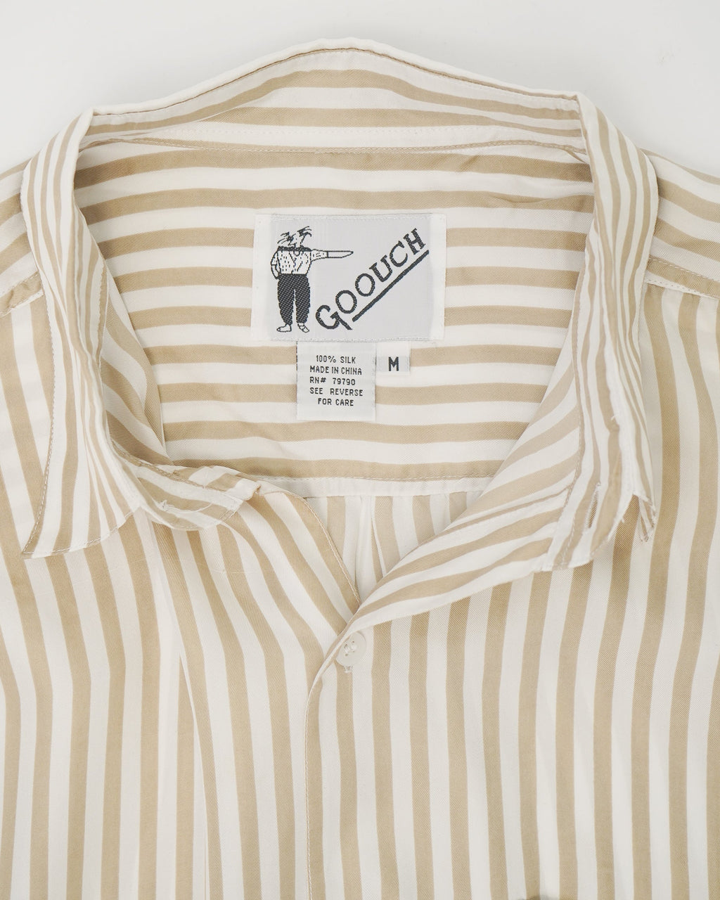 Stripe Silk S/S Shirt / Beige
