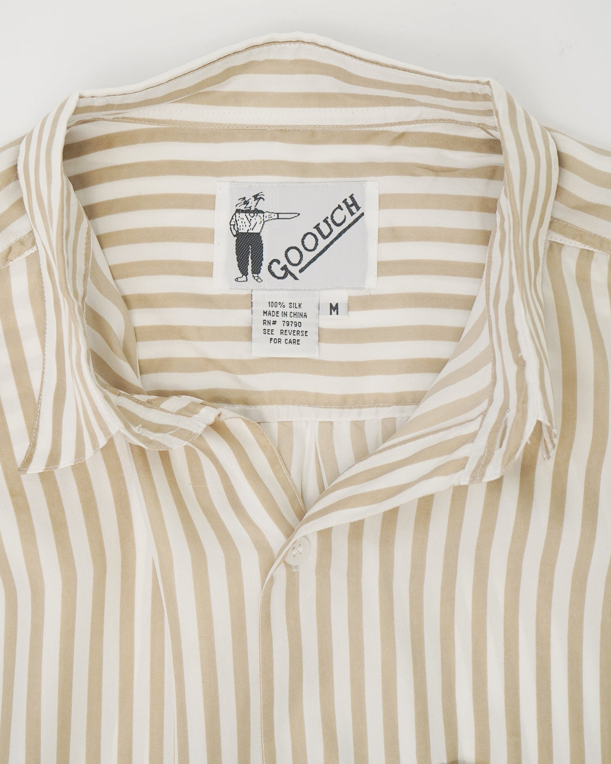 Stripe Silk S/S Shirt / Beige