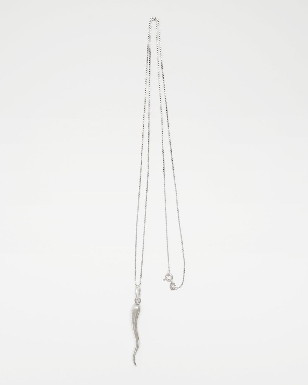 Silver Chain Necklace w/ Horn Charm