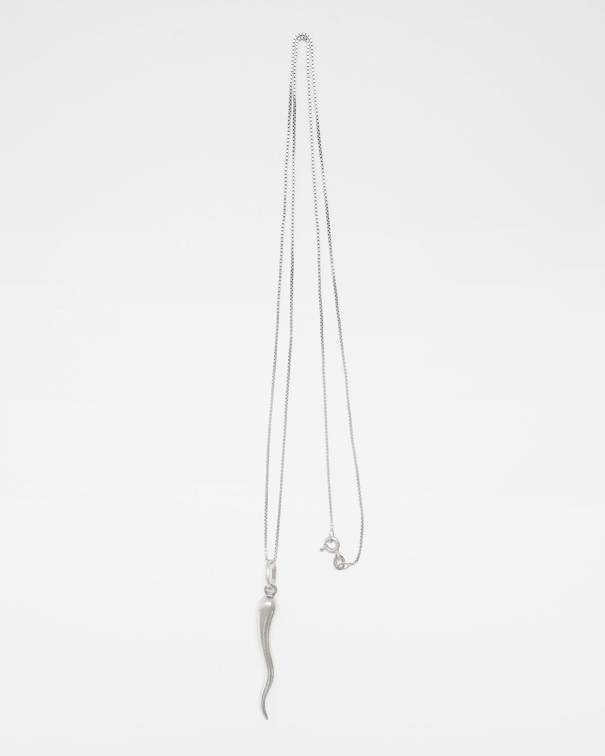 Silver Chain Necklace w/ Horn Charm