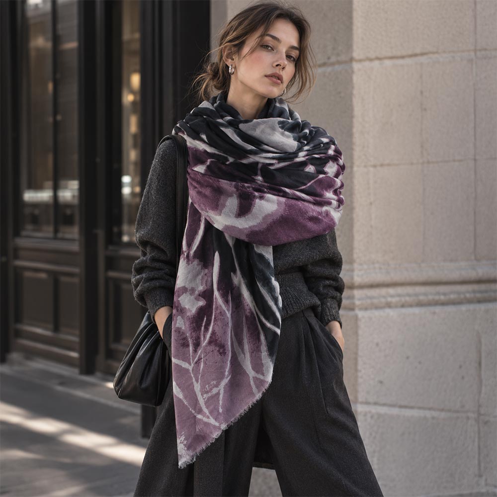Lightweight Oversized Bold Tie-Dye Print Shawl Wrap Scarf