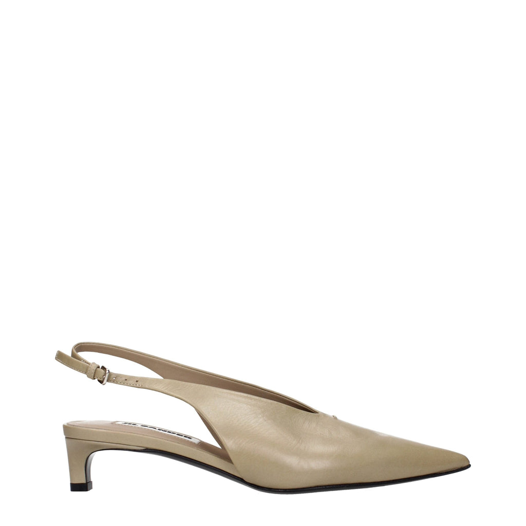 Jil Sander Leather Mid Heel Women's Pumps