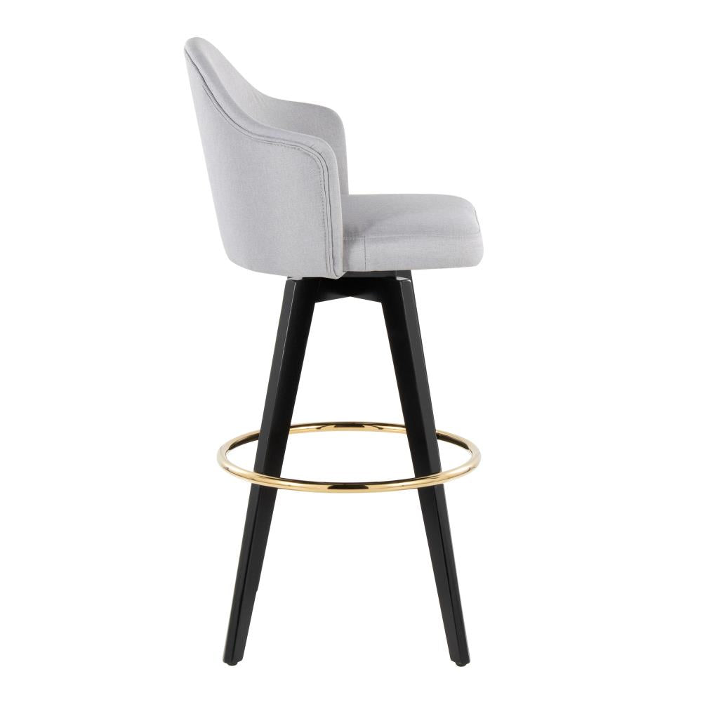Elegant Swivel Stools with Decorative Metal Accents