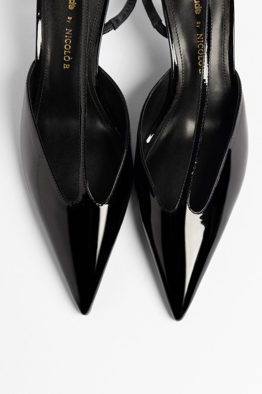 Larroudé by Nicolò B.: Lucia Slingback Pump Black Patent Leather