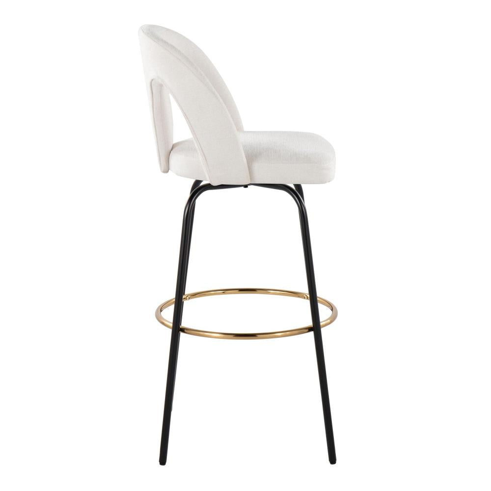 Swivel Counter Stools with Round Metal Footrest Rings